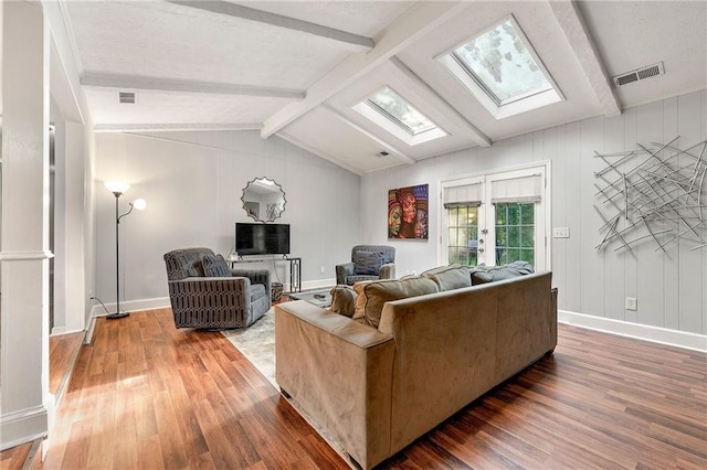 1328 Hidden Hills Pkwy, Stone Mountain, GA 30088 - living area with a skylight and wood finished floors