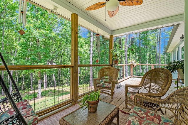 562 Yonah Lake Dr, Sautee Nacoochee, GA 30572 - sunroom featuring ceiling fan