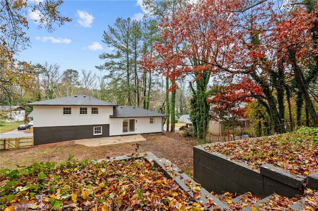 rear view of house with a patio area