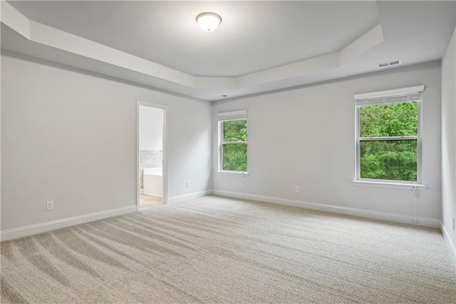 61 Castlemoor Loop, Adairsville, GA 30103 - empty room with a raised ceiling, visible vents, carpet flooring, and baseboards