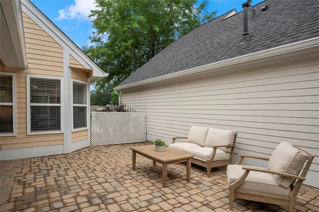 view of patio featuring an outdoor living space