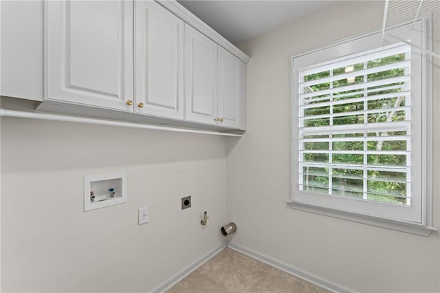 735 River Ridge Lane, Suwanee, GA 30024 - laundry room featuring electric dryer hookup, cabinet space, baseboards, washer hookup, and gas dryer hookup