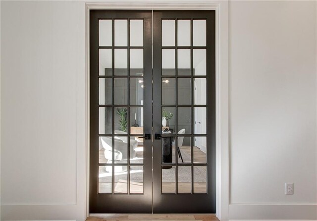 doorway featuring french doors