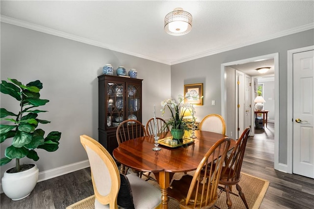 2349 Northlake Ct NE, Atlanta, GA 30345 - dining room with dark wood-type flooring, crown molding, and baseboards