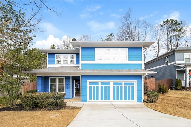 view of property with a garage