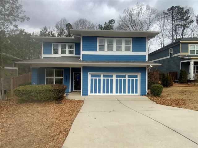 view of property with a garage