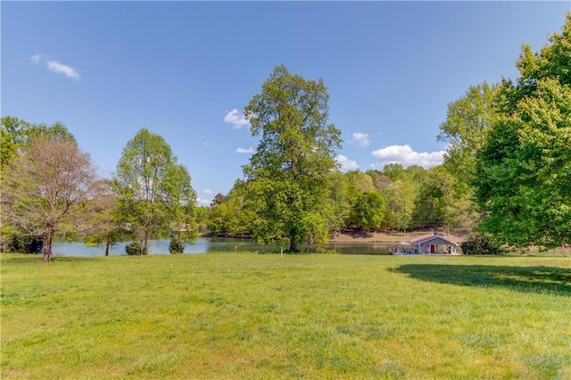 1126 Shoreline Dr, Jefferson, GA 30549 - view of green lawn with a water view
