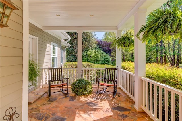 view of patio with a porch