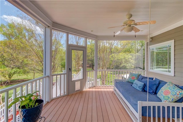 1126 Shoreline Dr, Jefferson, GA 30549 - sunroom / solarium with a ceiling fan