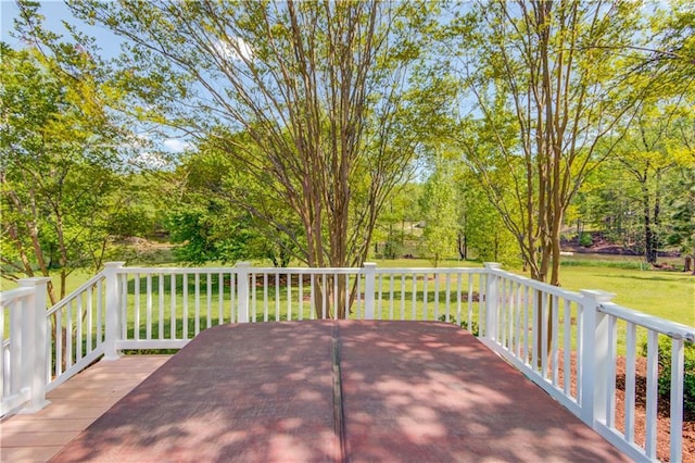 1126 Shoreline Dr, Jefferson, GA 30549 - wooden deck featuring a yard