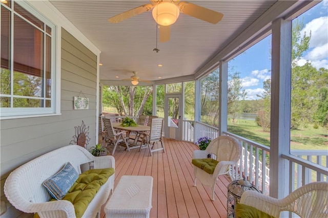 1126 Shoreline Dr, Jefferson, GA 30549 - sunroom / solarium with ceiling fan and plenty of natural light