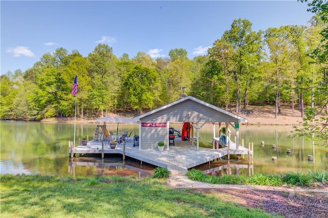 1126 Shoreline Dr, Jefferson, GA 30549 - dock featuring a water view and a forest view