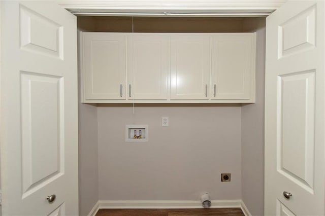 8310 Jensen Trl, Gainesville, GA 30506 - washroom with washer hookup, baseboards, wood finished floors, and hookup for an electric dryer
