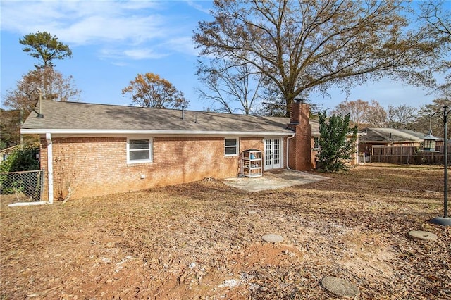 back of house with french doors