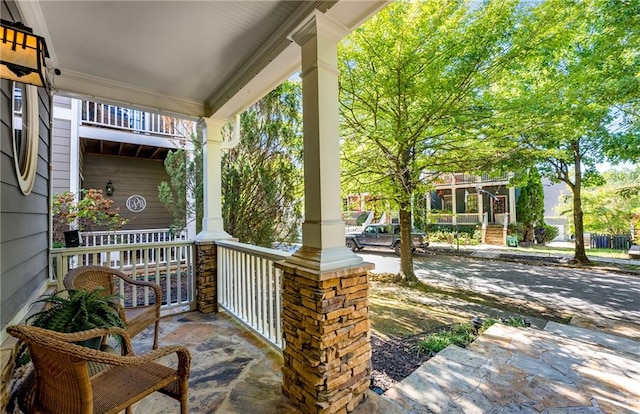 view of patio / terrace featuring covered porch