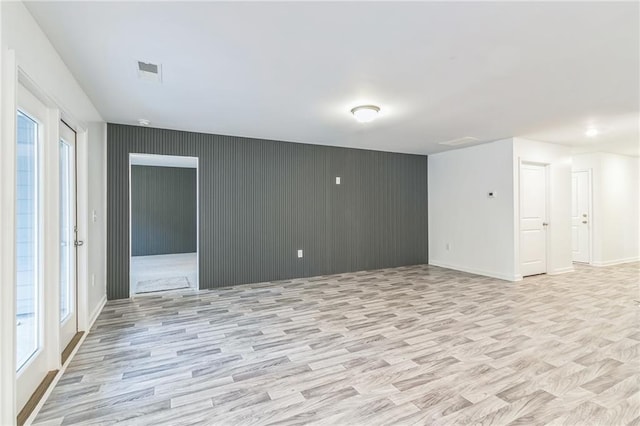 empty room featuring light wood-type flooring