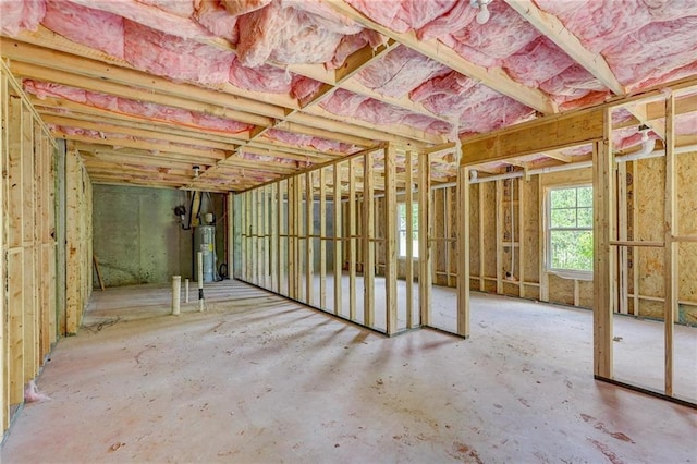 basement with electric water heater