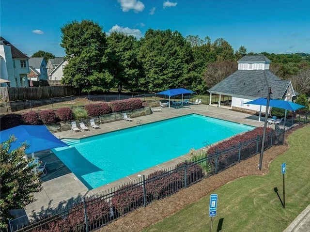 895 Roxfield Ct, Buford, GA 30518 - community pool featuring a gazebo and a patio