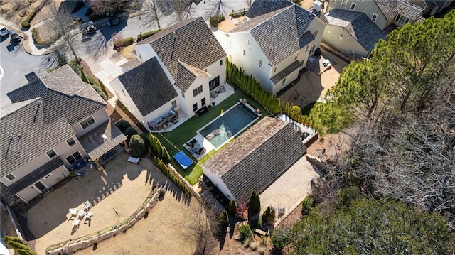 drone / aerial view with a residential view