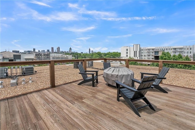 881 Memorial Dr SE Unit 307, Atlanta, GA 30316 - deck with a view of skyline and cooling unit