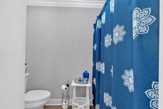 bathroom featuring toilet and baseboards