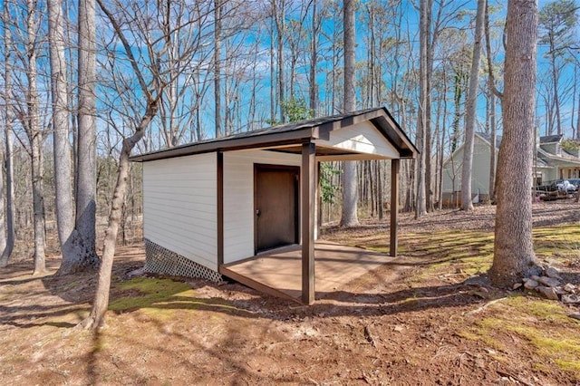 view of shed