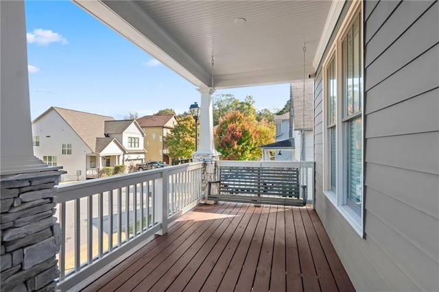 deck featuring a porch