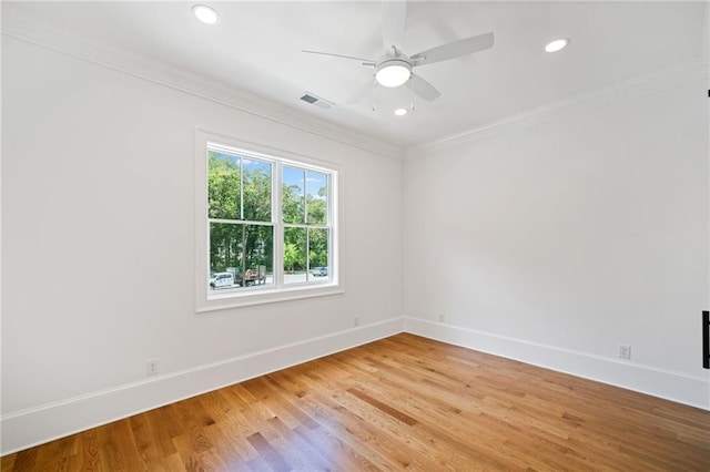 115 Baxley Ln, Alpharetta, GA 30004 - empty room with crown molding, baseboards, recessed lighting, and light wood-style floors