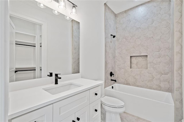 115 Baxley Ln, Alpharetta, GA 30004 - bathroom with toilet, vanity, and shower / washtub combination