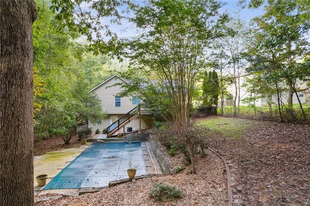 178 Seals Dr, Dallas, GA 30157 - view of swimming pool with a patio, fence, and stairway
