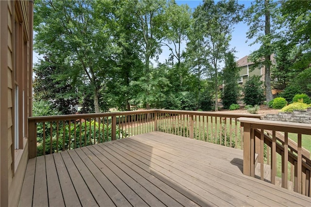 5725 Lake Oak Lndg, Cumming, GA 30040 - wooden deck with view of wooded area