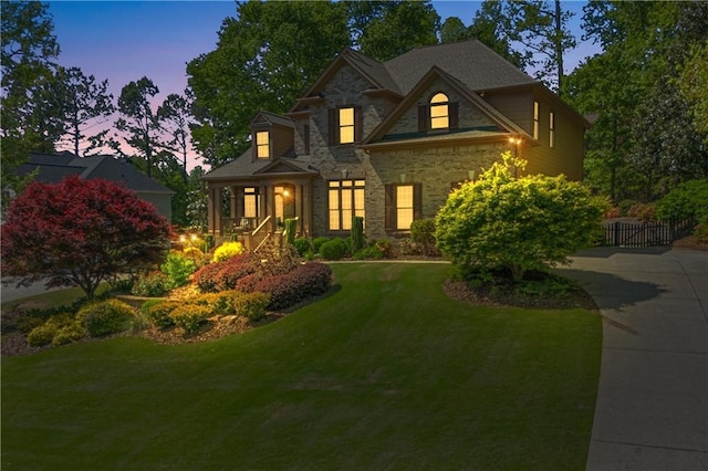 5725 Lake Oak Lndg, Cumming, GA 30040 - view of front of home featuring stone siding and driveway