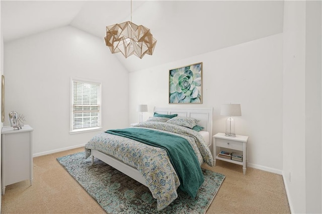 5725 Lake Oak Lndg, Cumming, GA 30040 - bedroom with lofted ceiling, light carpet, and baseboards