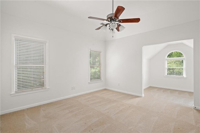 5725 Lake Oak Lndg, Cumming, GA 30040 - carpeted empty room featuring ceiling fan, baseboards, and lofted ceiling