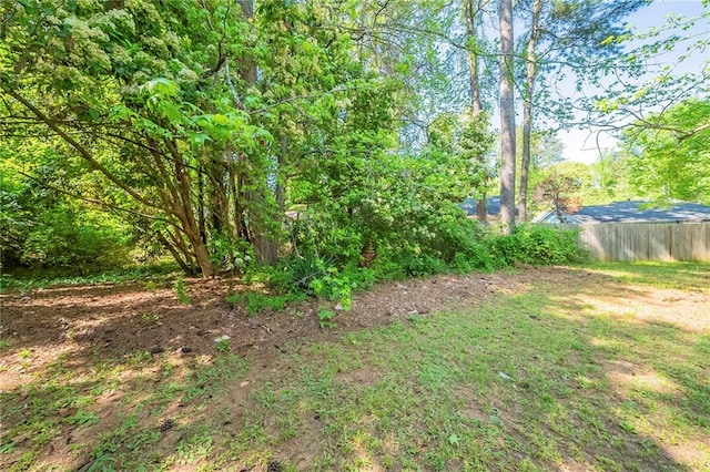 view of yard featuring fence