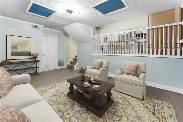 1491 Black Hickory Pl, Norcross, GA 30093 - living area featuring wood finished floors, baseboards, stairs, and ceiling fan