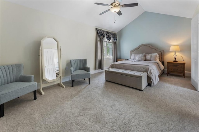 1491 Black Hickory Pl, Norcross, GA 30093 - carpeted bedroom with lofted ceiling, a ceiling fan, and baseboards