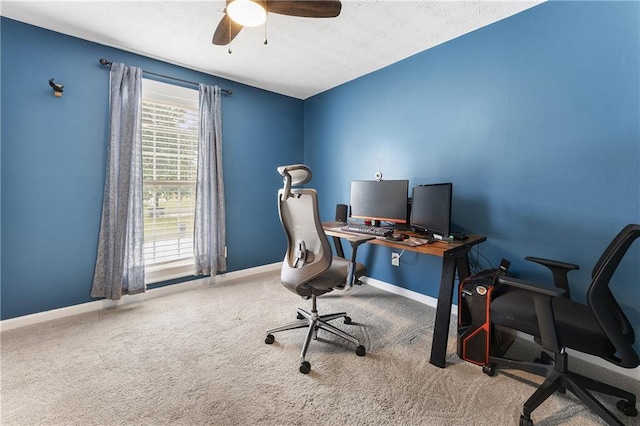 1491 Black Hickory Pl, Norcross, GA 30093 - carpeted office space featuring baseboards and ceiling fan