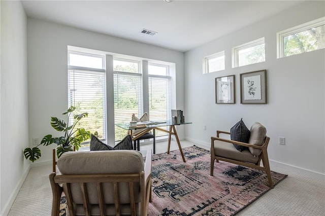 399 Pratt Dr SE, Atlanta, GA 30315 - home office with healthy amount of natural light, baseboards, and carpet floors