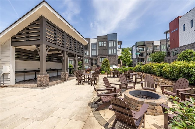399 Pratt Dr SE, Atlanta, GA 30315 - view of patio with an outdoor fire pit