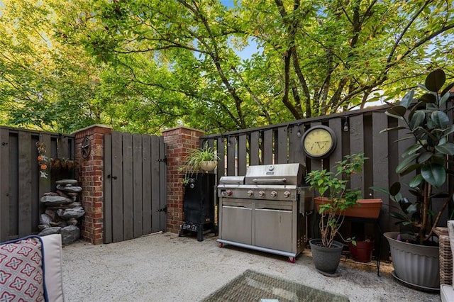 view of patio / terrace with a grill