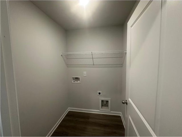 75 Emerald Ln, Covington, GA 30014 - laundry room with wood finished floors, electric dryer hookup, hookup for a washing machine, and baseboards
