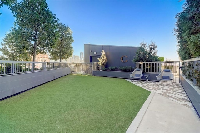 view of yard with a patio area