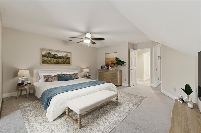 37 Long Branch Way, Dahlonega, GA 30533 - bedroom with visible vents, baseboards, a ceiling fan, and light carpet