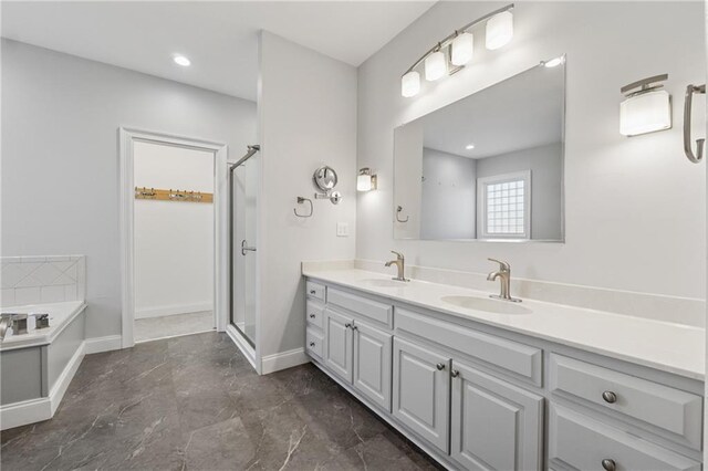 37 Long Branch Way, Dahlonega, GA 30533 - full bathroom with a shower stall, a garden tub, double vanity, and a sink