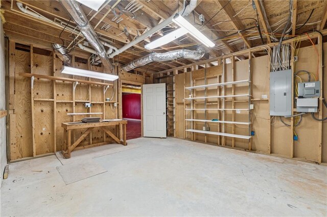 37 Long Branch Way, Dahlonega, GA 30533 - unfinished below grade area featuring a workshop area and electric panel