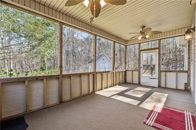 37 Long Branch Way, Dahlonega, GA 30533 - unfurnished sunroom featuring a ceiling fan