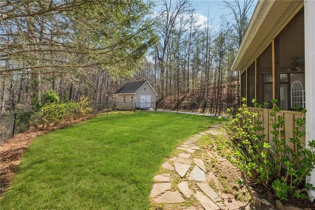37 Long Branch Way, Dahlonega, GA 30533 - view of yard featuring fence and a sunroom