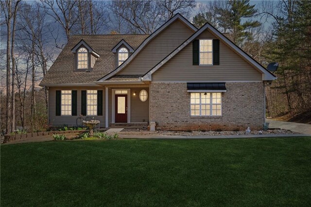 37 Long Branch Way, Dahlonega, GA 30533 - view of front of property featuring roof with shingles, a front lawn, and brick siding