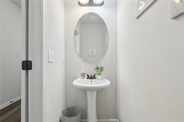 bathroom featuring hardwood / wood-style floors